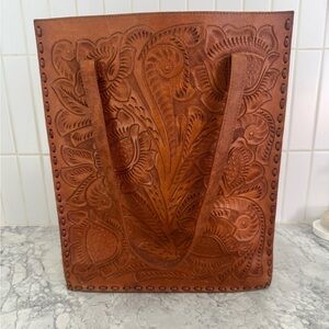 Embossed Leather Tote Bag by Alejandro Yeo
